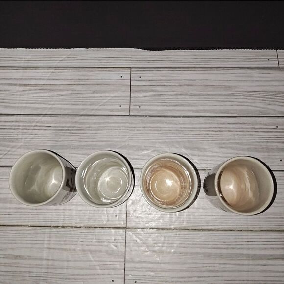 Vintage Otagiri Hand Painted Ceramic Stoneware Japanese Sake Tea Cups Set of 4 - Picture 2 of 9